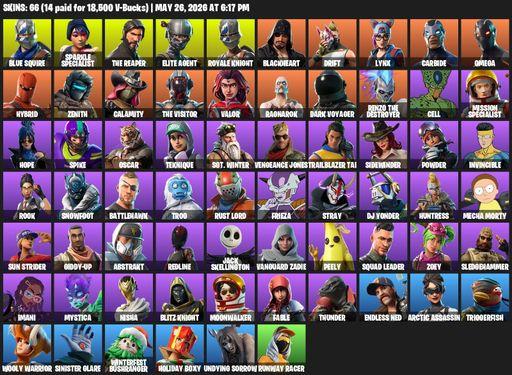 [PC/PSN] | 66 skins | Floss | Take The L | Sparkle Specialist | Royale Knight | The Reaper | Elite Agent | Blue Squire | Omega | Blackheart | Drift | Full Access