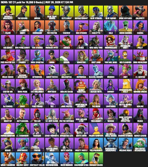 [PC/PSN/XBOX] | 107 skins | Floss | Take The L | Sparkle Specialist | Royale Knight | The Reaper | Elite Agent | Blue Squire | Omega | Full Access