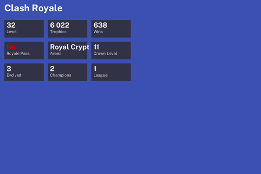 [KT11] | Level 32 | 6022 Trophies | Royal Crypt | 638 Wins | 3 Evol. | 2 Champ. | Full Access