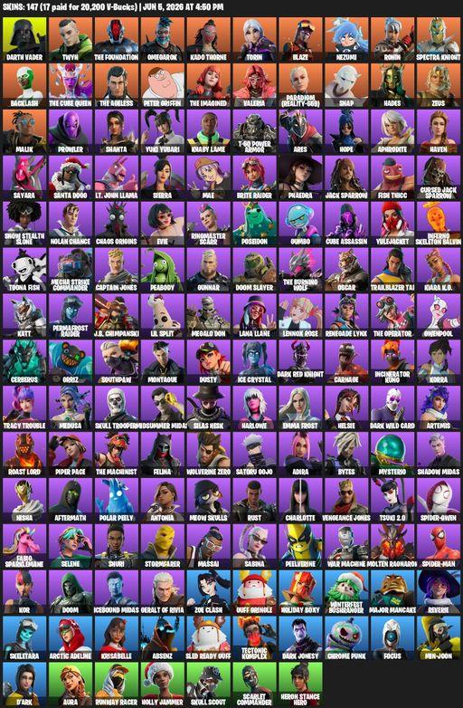 [PC/PSN/XBOX] | 147 skins | Darth Vader | Twyn | The Foundation | Omegarok | Kado Thorne | Torin | Blaze | Nezumi | Ronin | Spectra Knight | Backlash | Full Access