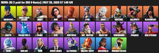 [PC/PSN/XBOX] | 28 skins | 1500 V-bucks | OG STW | Warpaint | Rose Team Leader | Drift | Rox | Hybrid | Lynx | Snap | Sentinel | Calamity | Blackheart | Full Access