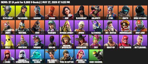 [PC/PSN/XBOX] | 37 skins | Take The L | The Reaper | Elite Agent | Carbide | Hybrid | Rox | Blackheart | Calamity | Lynx | Zenith | Dark Voyager | Full Access