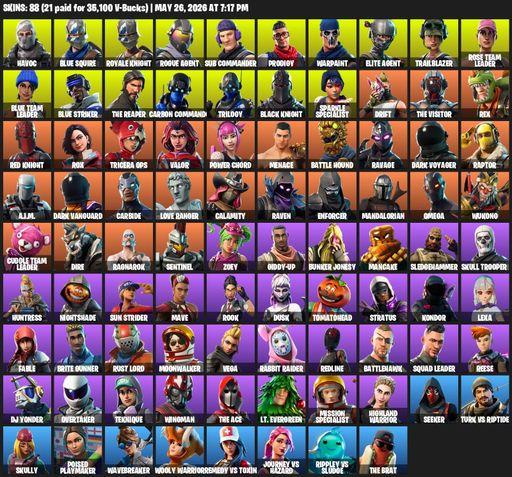 [PC/XBOX] | 88 skins | Take The L | Floss | OG STW | Black Knight | Sparkle Specialist | Royale Knight | The Reaper | Elite Agent | Blue Squire | Full Access