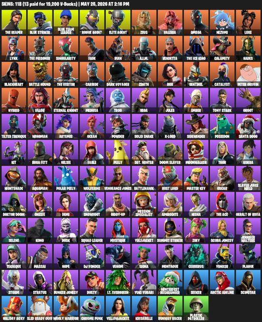 [PC/XBOX] | 118 skins | Take The L | The Reaper | Elite Agent | Omega | Blue Striker | Blue Team Leader | Rogue Agent | Zeus | Valeria | Nezumi | Luxe | Full Access