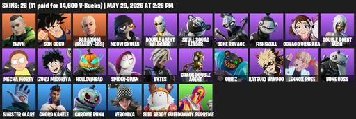 [PC/PSN/XBOX] | 26 skins | Twyn | Son Goku | Paradigm (Reality-659) | Meow Skulls | Double Agent Wildcard | Skull Squad Leader | Bone Ravage | Full Access