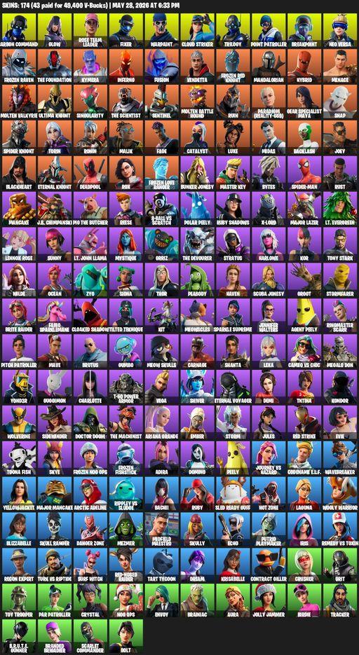 [PC/XBOX] | 174 skins | 700 V-bucks | Merry Mint Axe | OG STW | Carbon Commando | Glow | Rose Team Leader | Fixer | Warpaint | Cloud Striker | Trilogy | Full Access