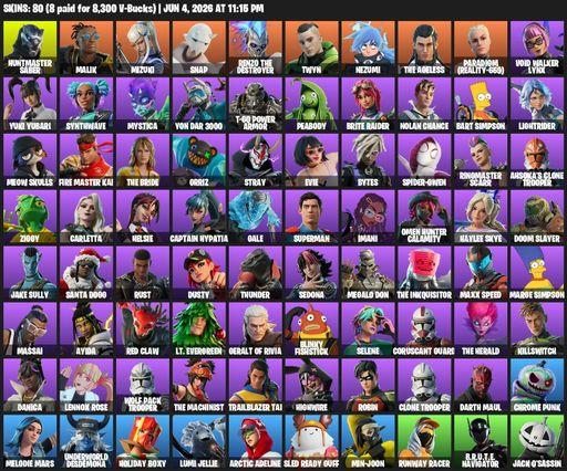 [PC/PSN/XBOX] | 80 skins | Huntmaster Saber | Malik | Mizuki | Snap | Renzo the Destroyer | Twyn | Nezumi | The Ageless | Paradigm (Reality-659) | Full Access