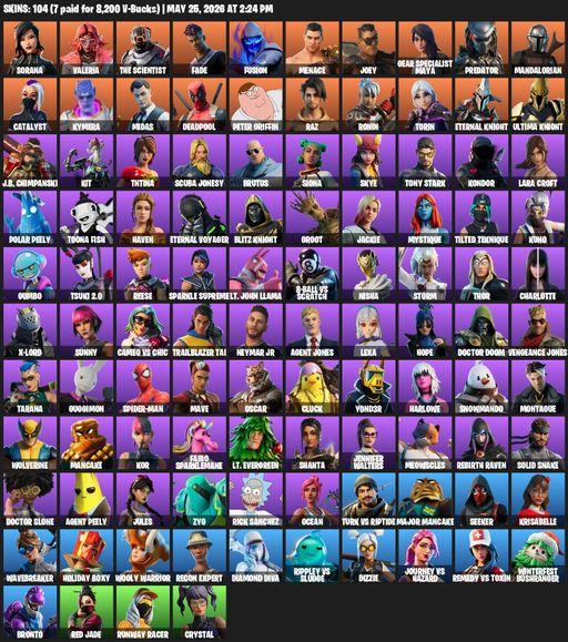 [PC/XBOX] | 104 skins | Lara Croft | Reaper Axe | Sorana | Valeria | The Scientist | Fade | Fusion | Menace | Joey | Gear Specialist Maya | Predator | Full Access