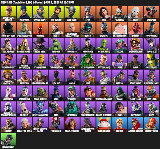 [PC/PSN] | 81 skins | 3950 V-bucks | Take The L | OG STW | The Reaper | Elite Agent | Mako | Rose Team Leader | Warpaint | Rogue Agent | Lynx | Rox | Full Access