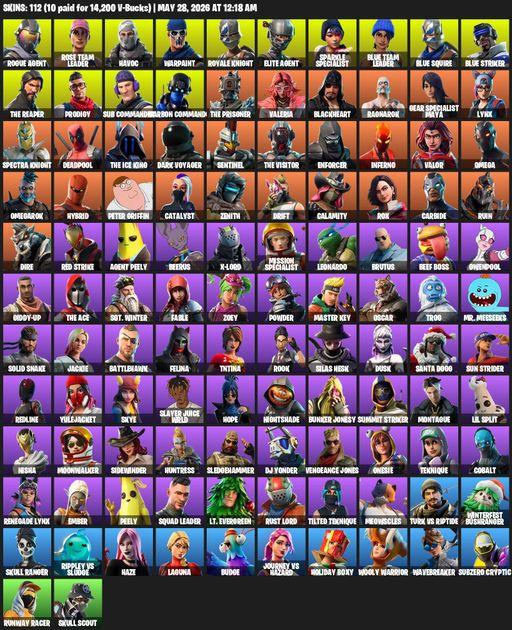 [PC/PSN/XBOX] | 112 skins | Take The L | Floss | OG STW | Sparkle Specialist | Royale Knight | The Reaper | Elite Agent | Blue Squire | Omega | Full Access
