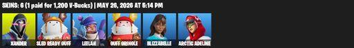 [PC/PSN] | 6 skins | Xander | Sled Ready Guff | Leelah | Guff Gringle | Blizzabelle | Arctic Adeline | Spider Snare | The Destroyer's Destroyer | Full Access