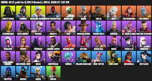 [PC/XBOX] | 44 skins | Darth Vader | Xander | Blizzard Bomber | The Foundation | Backlash | Ronin | Malik | Snap | The Imagined | The Origin | Full Access