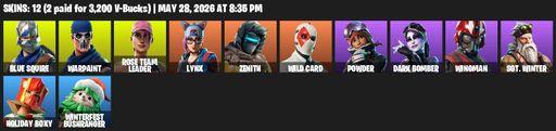 [PC/PSN] | 12 skins | OG STW | Blue Squire | Warpaint | Rose Team Leader | Lynx | Zenith | Wild Card | Powder | Dark Bomber | Wingman | Sgt. Winter | Full Access