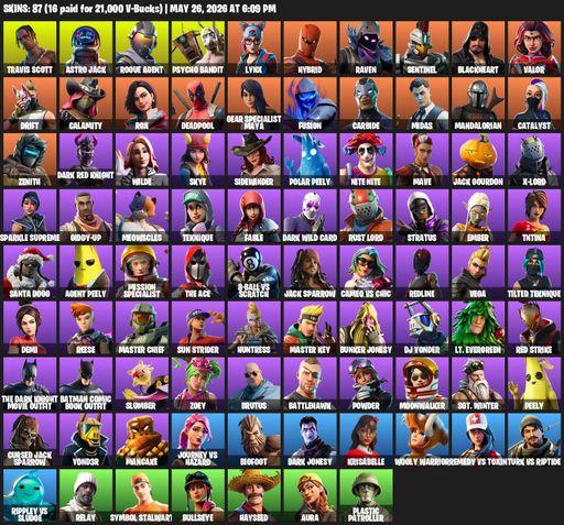 [PC/PSN] | 87 skins | Take The L | Travis Scott | Astro Jack | Rogue Agent | Psycho Bandit | Lynx | Hybrid | Raven | Sentinel | Blackheart | Valor | Full Access