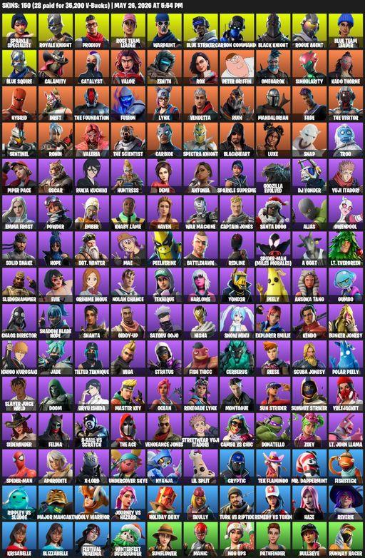 [PC/XBOX] | 150 skins | 1750 V-bucks | Floss | OG STW | Black Knight | Sparkle Specialist | Royale Knight | Blue Squire | Prodigy | Rose Team Leader | Full Access
