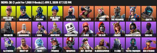 [PC/XBOX] | 30 skins | OG STW | Rose Team Leader | Warpaint | Trilogy | Blue Team Leader | Catalyst | Calamity | Drift | The Prisoner | Lynx | Zenith | Full Access