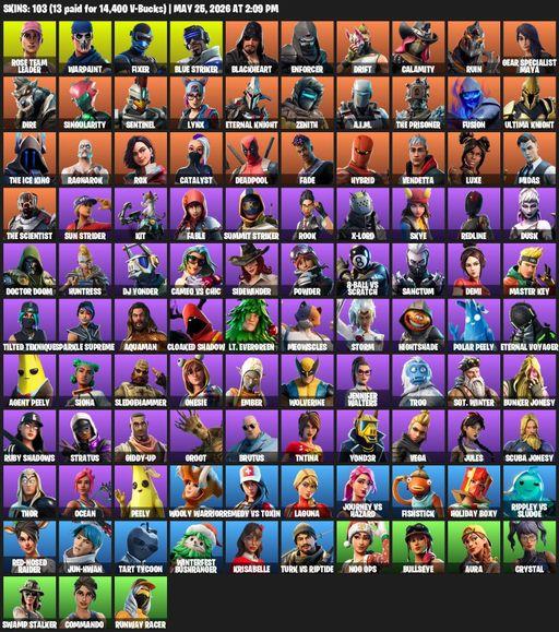[PC/XBOX] | 103 skins | OG STW | Rose Team Leader | Warpaint | Fixer | Blue Striker | Blackheart | Enforcer | Drift | Calamity | Ruin | Full Access