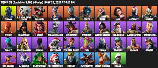 [PC/PSN/XBOX] | 38 skins | Trilogy | P.A.N.D.A Team Leader | Calamity | Lynx | Carbide | Zenith | Drift | Rox | Catalyst | Sentinel | Hybrid | Full Access
