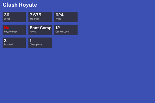 [KT12] | Level 36 | 7675 Trophies | Boot Camp | 624 Wins | 3 Evol. | 1 Champ. | BS Lv.130 | Full Access