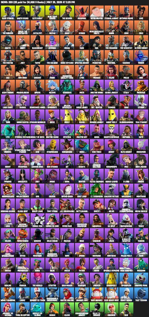 [PC/PSN/XBOX] | 209 skins | Take The L | The Reaper | Elite Agent | Omega | Lara Croft | Blue Striker | Darth Vader | Blue Team Leader | Deadpool | Full Access
