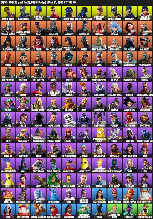 [PC/XBOX] | 140 skins | 1150 V-bucks | Floss | OG STW | Travis Scott | Sparkle Specialist | Royale Knight | Blue Squire | Omega | Blue Team Leader | Full Access