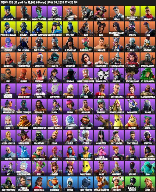 [PC/PSN/XBOX] | 120 skins | OG STW | Omega | Warpaint | Ghoul Trooper | Skull Trooper  | Drift | Dire | Calamity | Midas | Rose Team Leader | Prodigy | Full Access