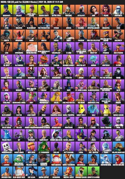 [PC/PSN] | 138 skins | OG STW | Travis Scott | Galaxy | Omega | Lara Croft | Warpaint | Rose Team Leader | Astro Jack | Sentinel | Catalyst | Rox | Full Access