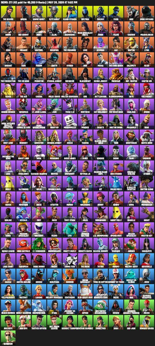 [PC/PSN/XBOX] | 211 skins | Take The L | The Reaper | Elite Agent | Omega | Lara Croft | Rogue Agent | Cloud Striker | Sultura | Trilogy | Fixer | Full Access