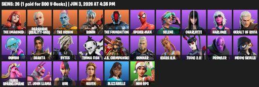 [PC/PSN/XBOX] | 26 skins | The Imagined | Paradigm (Reality-659) | The Origin | Ronin | The Foundation | Spider-Man | Selene | Charlotte | Harlowe | Full Access