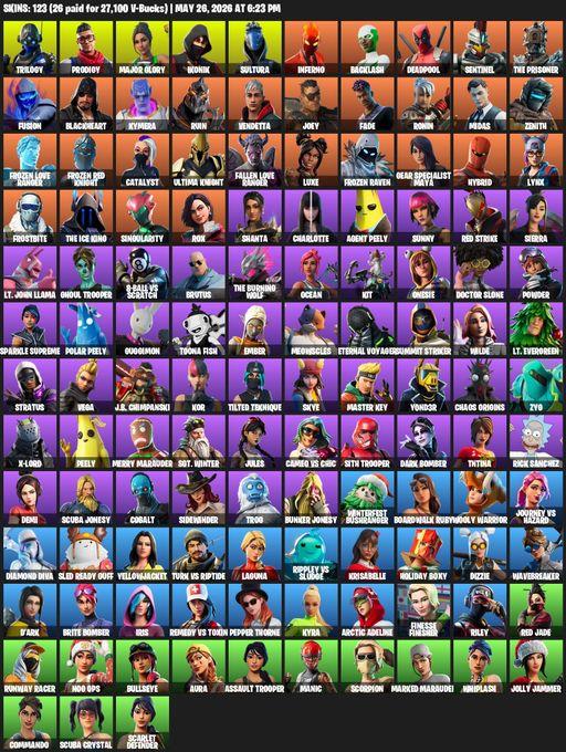 [PC/XBOX] | 123 skins | IKONIK | Trilogy | Prodigy | Major Glory | Sultura | Inferno | Backlash | Deadpool | Sentinel | The Prisoner | Fusion | Full Access