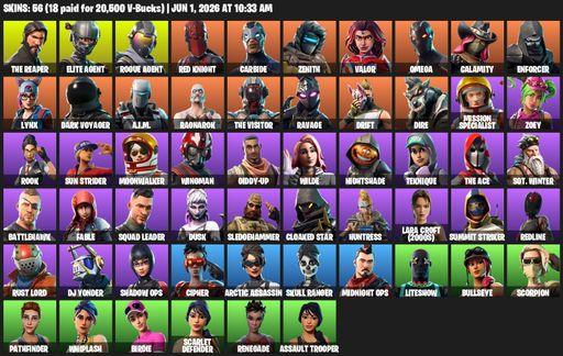 [PC/PSN] | 56 skins | Take The L | The Reaper | Elite Agent | Omega | Reaper Axe | Rogue Agent | Red Knight | Carbide | Zenith | Valor | Calamity | Full Access