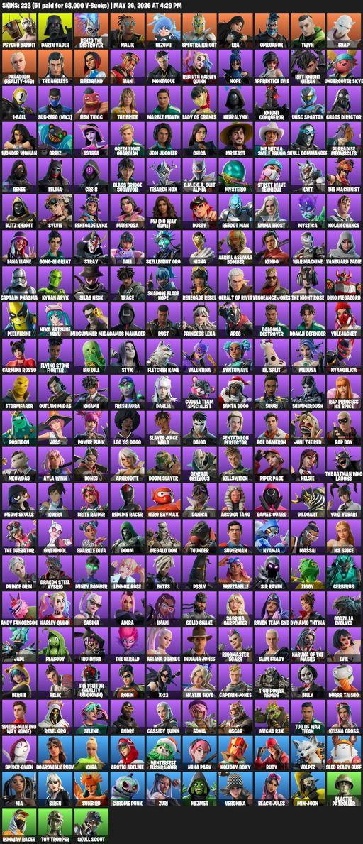 [PC/PSN] | 223 skins | Psycho Bandit | Darth Vader | Renzo the Destroyer | Malik | Nezumi | Spectra Knight | Era | Omegarok | Twyn | Snap | Full Access