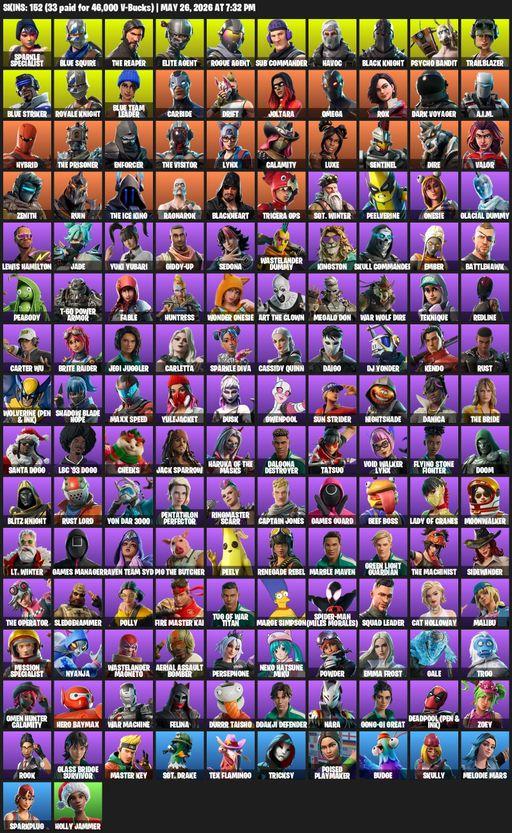 [PC/PSN/XBOX] | 152 skins | 2300 V-bucks | Take The L | Floss | Black Knight | Sparkle Specialist | Royale Knight | The Reaper | Elite Agent | Full Access