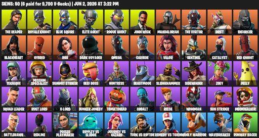 [PC/PSN] | 50 skins | Take The L | Floss | Royale Knight | The Reaper | Elite Agent | Blue Squire | Omega | Rogue Agent | John Wick | Mandalorian | Full Access