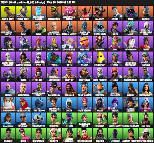 [PC/PSN] | 90 skins | 4000 V-bucks | Travis Scott | Rogue Agent | Frozen Love Ranger | Battle Hound | Cuddle Team Leader | Deadpool | Calamity | Midas | Full Access