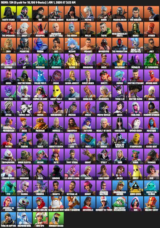 [PC/PSN/XBOX] | 134 skins | Lara Croft | Darth Vader | Xander | Era | Eternal Knight | Blackheart | Mizuki | Ronin | Mandalorian | The Ageless | Fade | Full Access