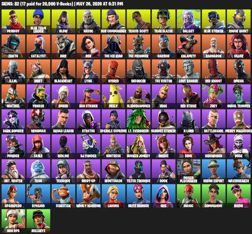[PC/XBOX] | 82 skins | Merry Mint Axe | Travis Scott | Galaxy | Omega | Prodigy | Blue Team Leader | Glow | Havoc | Sub Commander | Trailblazer | Full Access