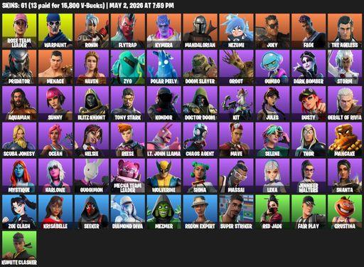 [PC/PSN] | 61 skins | OG STW | Rose Team Leader | Warpaint | Ronin | Flytrap | Kymera | Mandalorian | Nezumi | Joey | Fade | The Ageless | Predator | Full Access