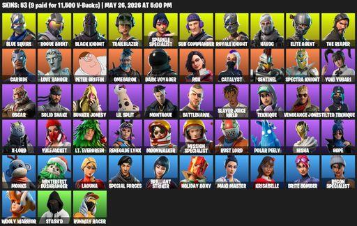 [PC/PSN/XBOX] | 53 skins | Take The L | Floss | Black Knight | Sparkle Specialist | Royale Knight | The Reaper | Elite Agent | Blue Squire | Full Access