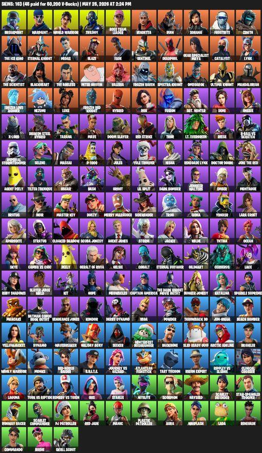 [PC/PSN/XBOX] | 163 skins | OG STW | Lara Croft | Breakpoint | Warpaint | World Warrior | Trilogy | Rose Team Leader | Vendetta | Ruin | Sorana | Full Access