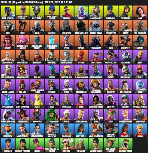 [PC/XBOX] | 99 skins | 1050 V-bucks | Take The L | OG STW | Galaxy | The Reaper | Elite Agent | Omega | Blue Striker | Rose Team Leader | Full Access