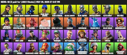 [PC/XBOX] | 40 skins | Take The L | Floss | Black Knight | Sparkle Specialist | Royale Knight | The Reaper | Elite Agent | Blue Squire | Rogue Agent | Full Access