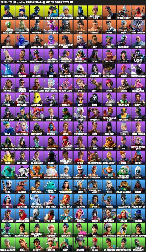 [PC/XBOX] | 170 skins | Leviathan Axe | OG STW | Lara Croft | Warpaint | Neo Versa | Fixer | Cloud Striker | Blizzard Bomber | Sultura | Full Access