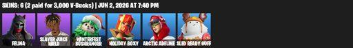 [PC/PSN/XBOX] | 6 skins | Felina | Slayer Juice WRLD | Winterfest Bushranger | Holiday Boxy | Arctic Adeline | Sled Ready Guff | Full Access