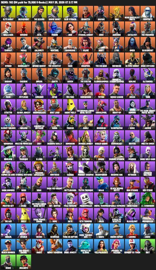 [PC/XBOX] | 162 skins | Take The L | The Reaper | Elite Agent | Omega | Breakpoint | Rogue Agent | Blue Striker | Vendetta | Ravage | Oro | Full Access