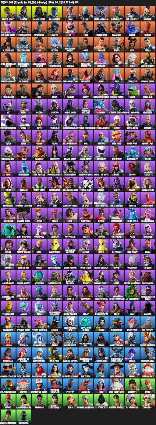 [PC/PSN] | 262 skins | Merry Mint Axe | Travis Scott | Lara Croft | Xander | Darth Vader | Breakpoint | Lynx | A.I.M. | Spire Assassin | Singularity | Full Access