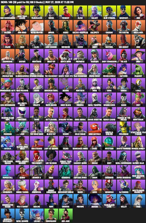 [PC/XBOX] | 145 skins | 850 V-bucks | OG STW | Galaxy | Omega | Sub Commander | Rose Team Leader | Trailblazer | Havoc | Prodigy | Glow | Blue Striker | Full Access