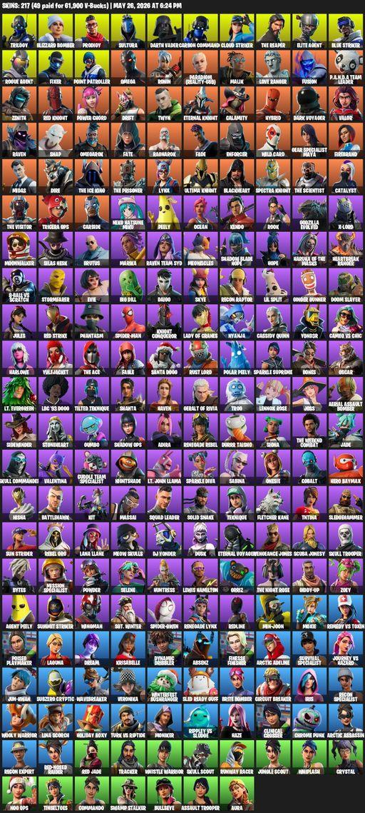 [PC/XBOX] | 217 skins | Raider's Revenge | Take The L | The Reaper | Elite Agent | Omega | Trilogy | Blizzard Bomber | Prodigy | Sultura | Darth Vader | Full Access