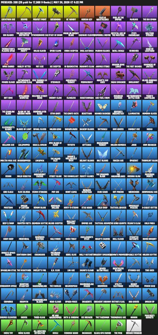 [PC/XBOX] | 226 skins | Leviathan Axe | Omega | Lara Croft | Point Patroller | Rogue Agent | Darth Vader | Fixer | The Imagined | Frozen Raven | Full Access