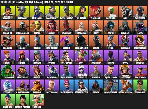 [PC/PSN/XBOX] | 63 skins | Floss | Take The L | Sparkle Specialist | Royale Knight | The Reaper | Elite Agent | Blue Squire | Omega | Rogue Agent | Full Access
